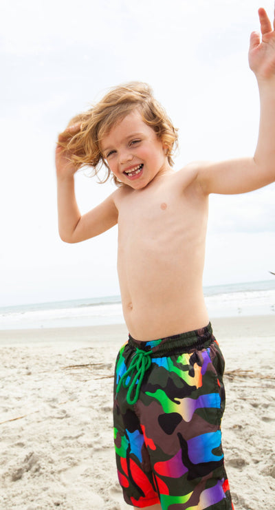 Lola + The Boys Swimwear Cool Camo Swim Shorts