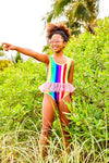 Lola & The Boys Swimwear Rainbow Tutu Swimsuit