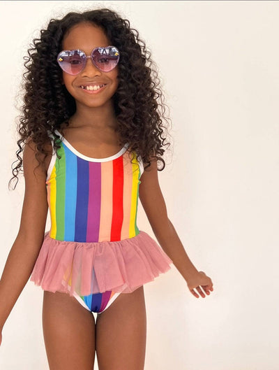 Lola & The Boys Swimwear Rainbow Tutu Swimsuit