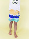 Lola + The Boys Swimwear Summer Days Patch Tie Dye Swim Shorts