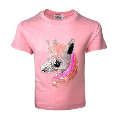 Lola + The Boys Tees Fancy Unicorn Sequin Tee