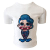 Lola + The Boys Tees 3/4 / White/Blue Mermaid LED Doll Mermaid Eyes Tee