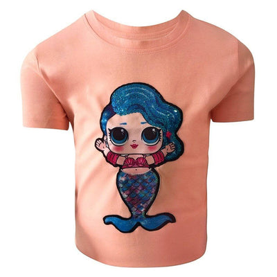 Lola + The Boys Tees 3/4 / Peach LED Doll Mermaid Eyes Tee