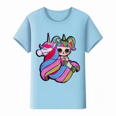 Lola + The Boys Tees Unicorn rainbow LED Doll tee