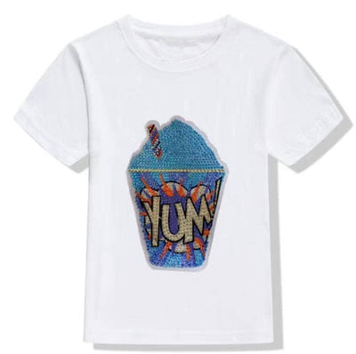 Lola + The Boys Tees 2/3 / White Yum crystal Tee