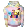 Lola + The Boys Tie Dye Good Vibes Fuzzy Hoodie