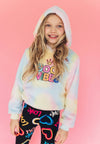 Lola + The Boys Tie Dye Good Vibes Fuzzy Hoodie