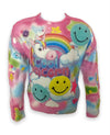 Lola + The Boys Tie Dye Patch Unicorn Sweater