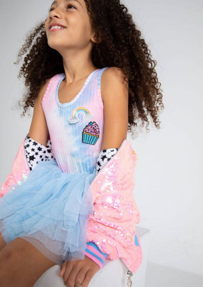 Lola + The Boys Tie dye Rainbow cupcake tutu dress