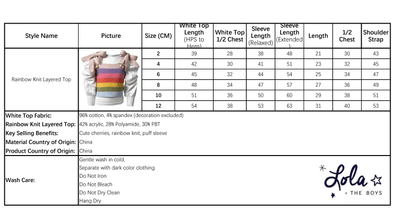 Lola + The Boys Top Rainbow Knit Layered Top