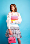 Lola + The Boys Top Rainbow Knit Layered Top