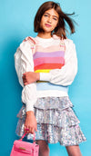 Lola + The Boys Top Rainbow Knit Layered Top