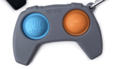 Top Trenz Toy Grey Game Controller Fidget Keychains