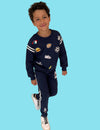 Lola + The Boys Varsity Patch Jogger Set Navy