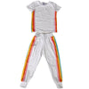 Lola + The Boys White sequin rainbow jogger set