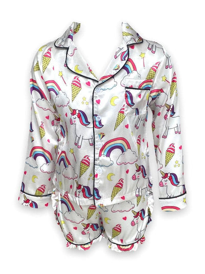 Lola + The Boys Women's Magical Unicorn Ice Cream Silk Set