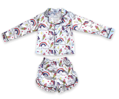 Lola + The Boys Women's Magical Unicorn Ice Cream Silk Set