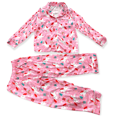 Lola + The Boys Women's Unicorn Holiday Silk Lounge Set