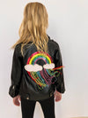 Lola + The Boys Womens Crystal Rain Leather Jacket