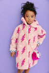 Lola + The Boys Womens Lighting Flash Teddy Coat