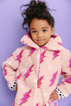 Lola + The Boys Womens Lighting Flash Teddy Coat