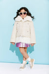 Lola + The Boys Womens Snow White Tweed Coat